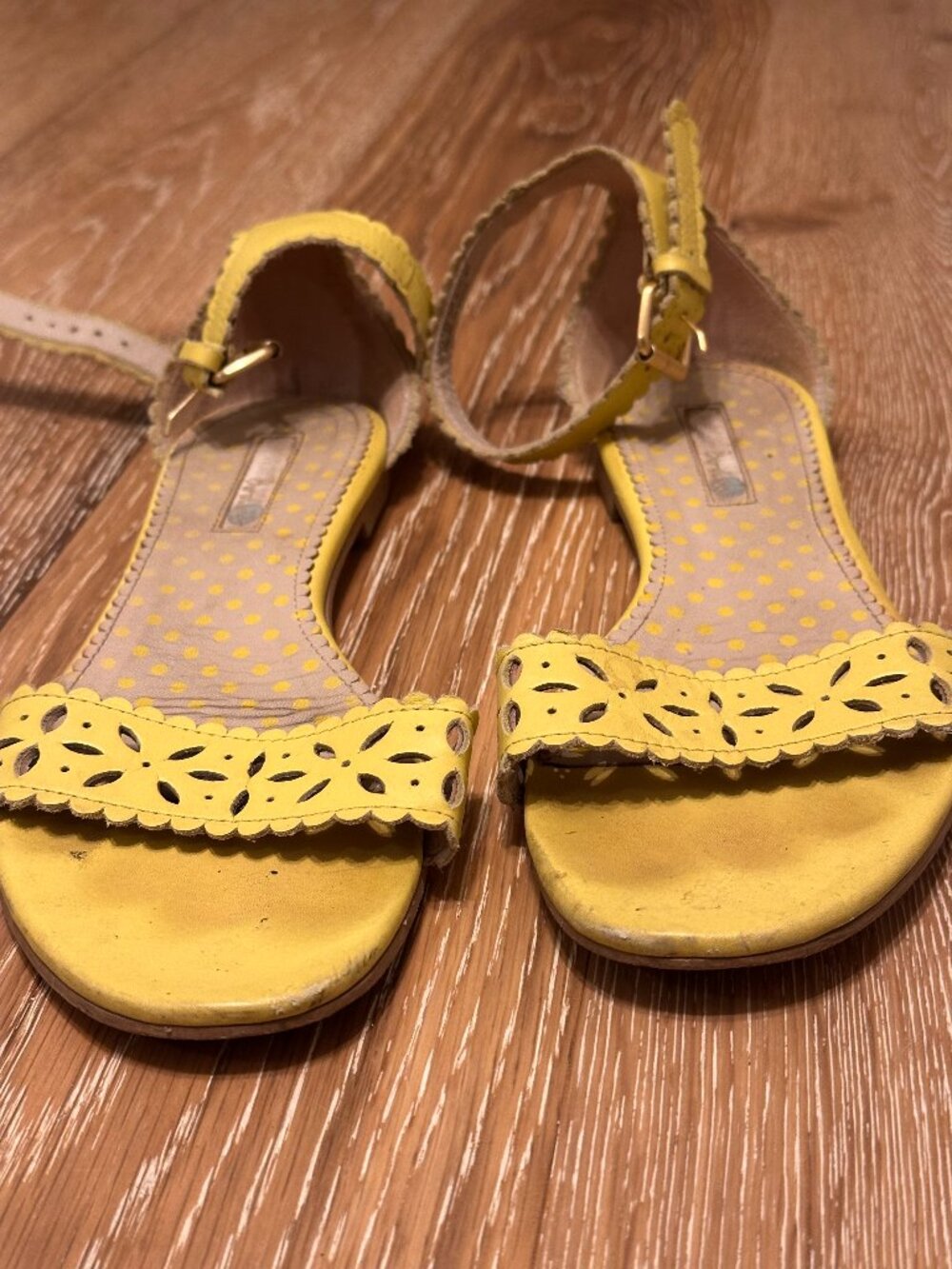 BODEN Yellow Sandal Ankle Strap well loved size 40